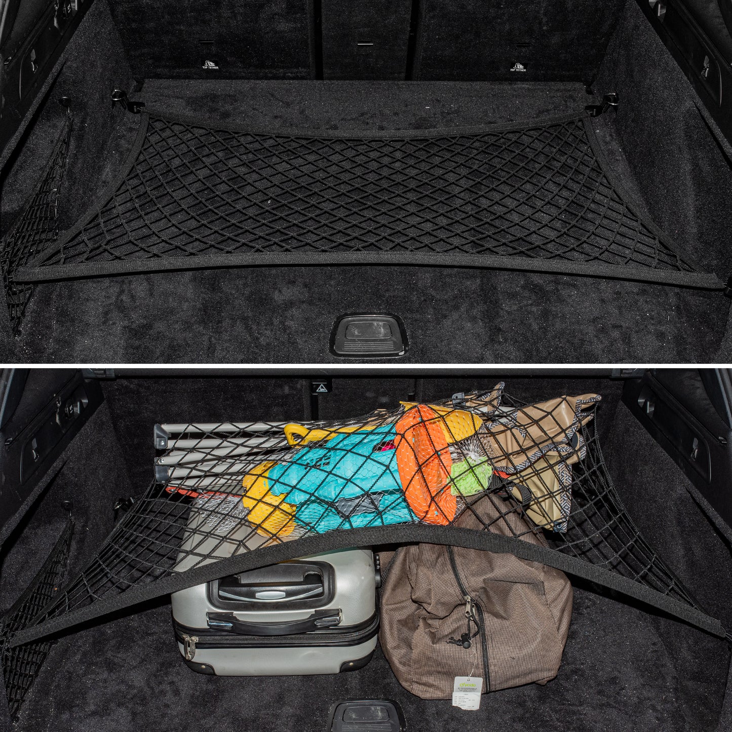 VEHIRIE Elastic Cargo Net for SUV, Car Trunk Net Organizer with ABS Hook Storage Mesh Cargo Nets 27.5"x19.6" for Truck Bed Tailgate Netting Accessories