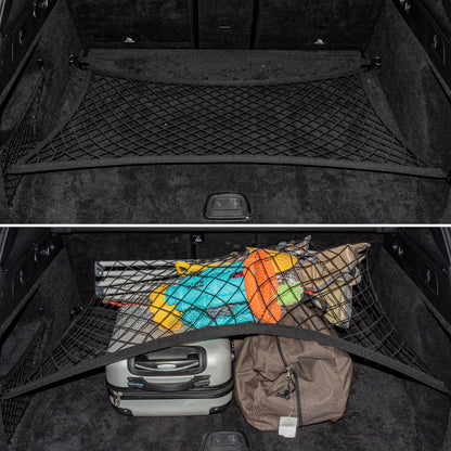 VEHIRIE Elastic Cargo Net for SUV, Car Trunk Net Organizer with ABS Hook Storage Mesh Cargo Nets 27.5"x19.6" for Truck Bed Tailgate Netting Accessories