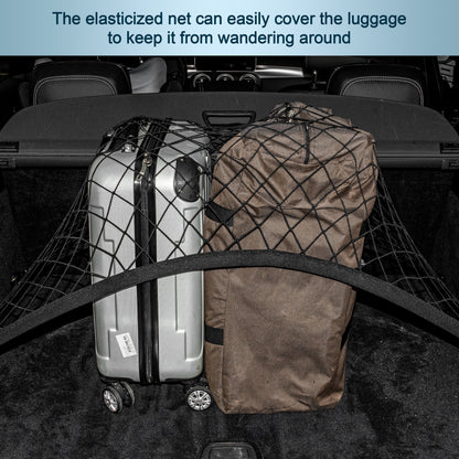 VEHIRIE Elastic Cargo Net for SUV, Car Trunk Net Organizer with ABS Hook Storage Mesh Cargo Nets 27.5"x19.6" for Truck Bed Tailgate Netting Accessories