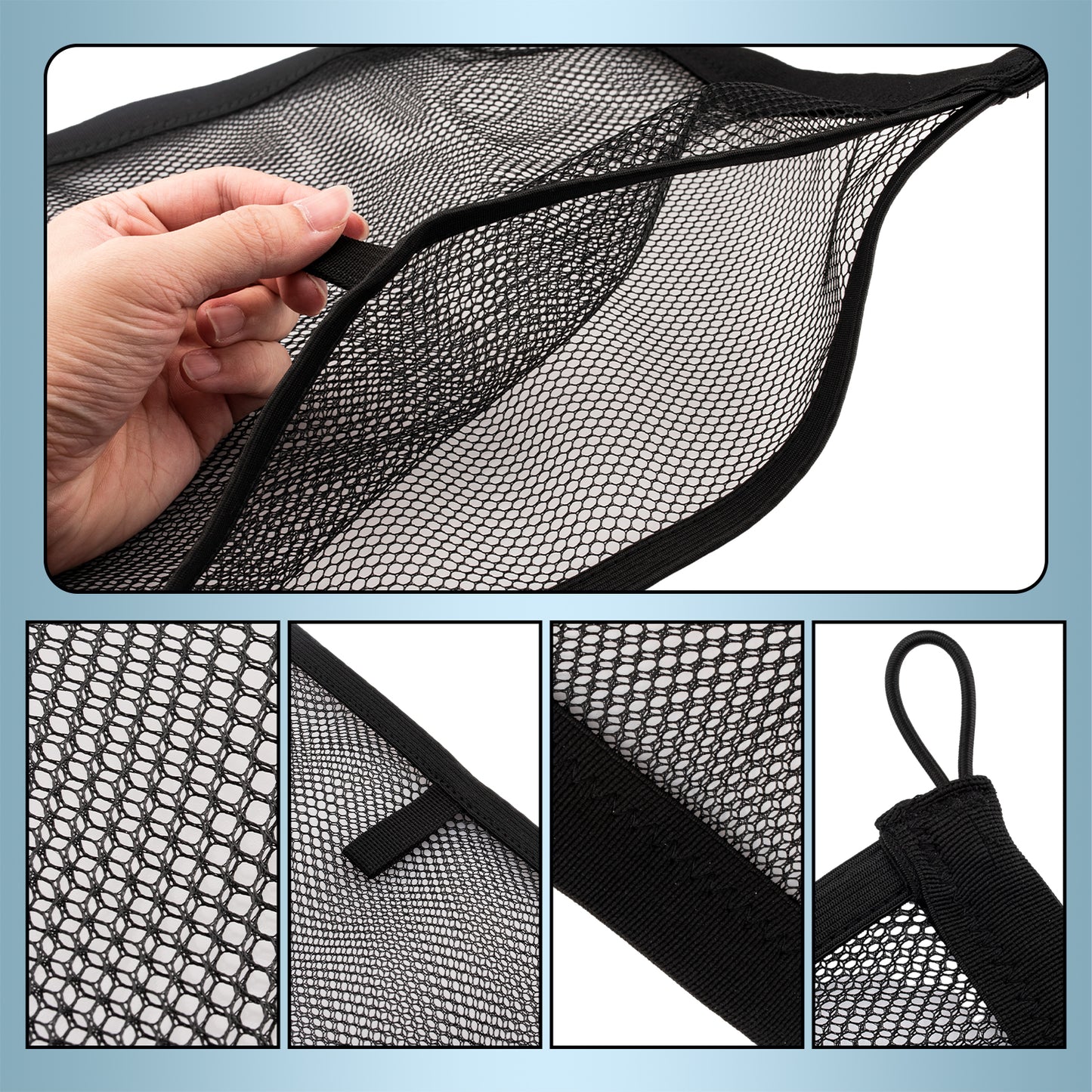 2 Pack Small Cargo Net Pocket Storage Mesh for Car RV SUV Camper Boat (15.7"x13.8")